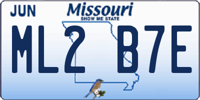 MO license plate ML2B7E