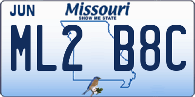 MO license plate ML2B8C