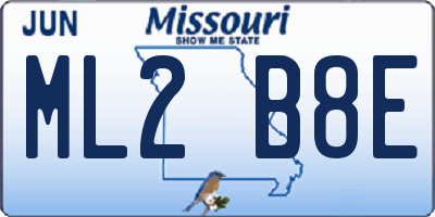 MO license plate ML2B8E