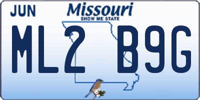 MO license plate ML2B9G