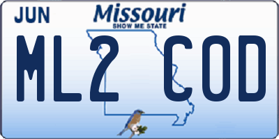 MO license plate ML2C0D