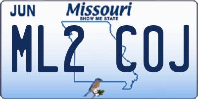 MO license plate ML2C0J