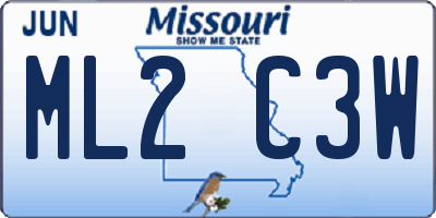 MO license plate ML2C3W
