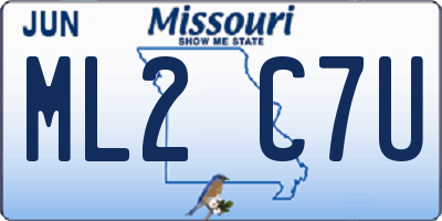 MO license plate ML2C7U