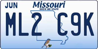 MO license plate ML2C9K