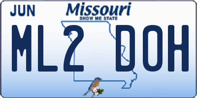 MO license plate ML2D0H