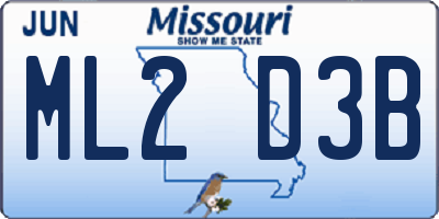 MO license plate ML2D3B