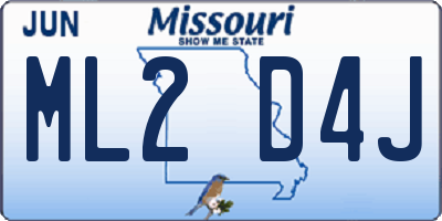 MO license plate ML2D4J