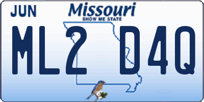 MO license plate ML2D4Q