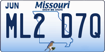 MO license plate ML2D7Q