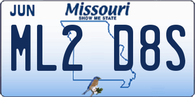 MO license plate ML2D8S