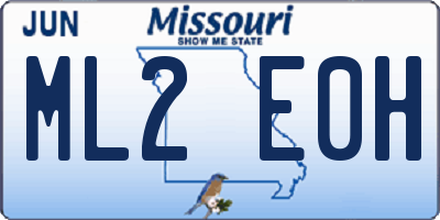 MO license plate ML2E0H
