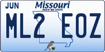 MO license plate ML2E0Z
