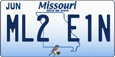 MO license plate ML2E1N