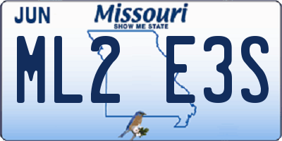MO license plate ML2E3S