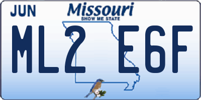MO license plate ML2E6F