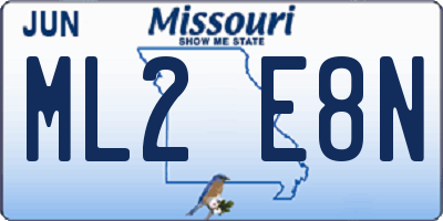 MO license plate ML2E8N