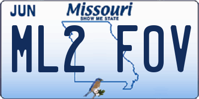 MO license plate ML2F0V