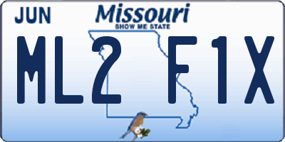 MO license plate ML2F1X