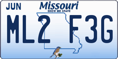 MO license plate ML2F3G
