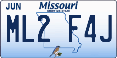 MO license plate ML2F4J