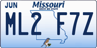 MO license plate ML2F7Z
