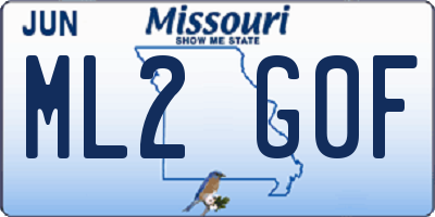 MO license plate ML2G0F