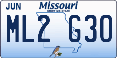 MO license plate ML2G3O