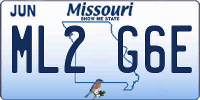 MO license plate ML2G6E