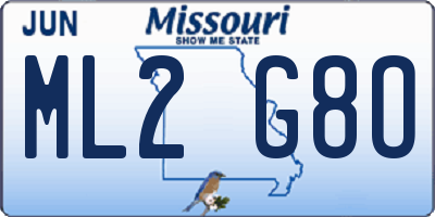 MO license plate ML2G8O