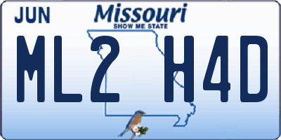 MO license plate ML2H4D