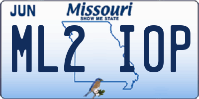 MO license plate ML2I0P