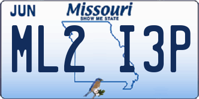 MO license plate ML2I3P