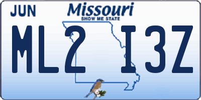 MO license plate ML2I3Z