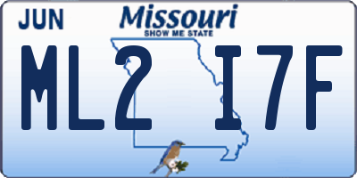 MO license plate ML2I7F