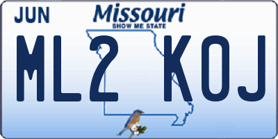 MO license plate ML2K0J