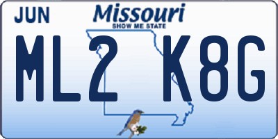 MO license plate ML2K8G