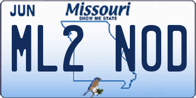 MO license plate ML2N0D