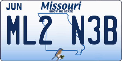 MO license plate ML2N3B
