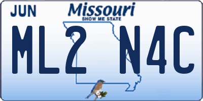 MO license plate ML2N4C