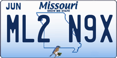 MO license plate ML2N9X