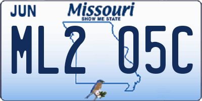 MO license plate ML2O5C