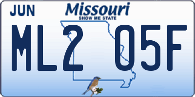 MO license plate ML2O5F