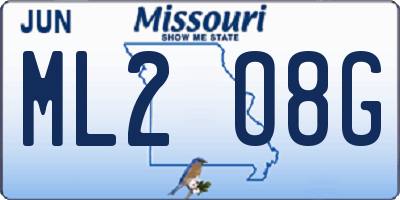 MO license plate ML2O8G