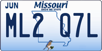 MO license plate ML2Q7L