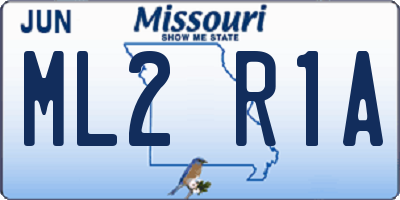 MO license plate ML2R1A