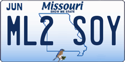MO license plate ML2S0Y