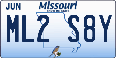 MO license plate ML2S8Y