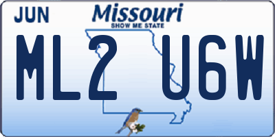 MO license plate ML2U6W