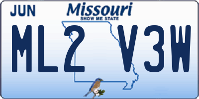MO license plate ML2V3W